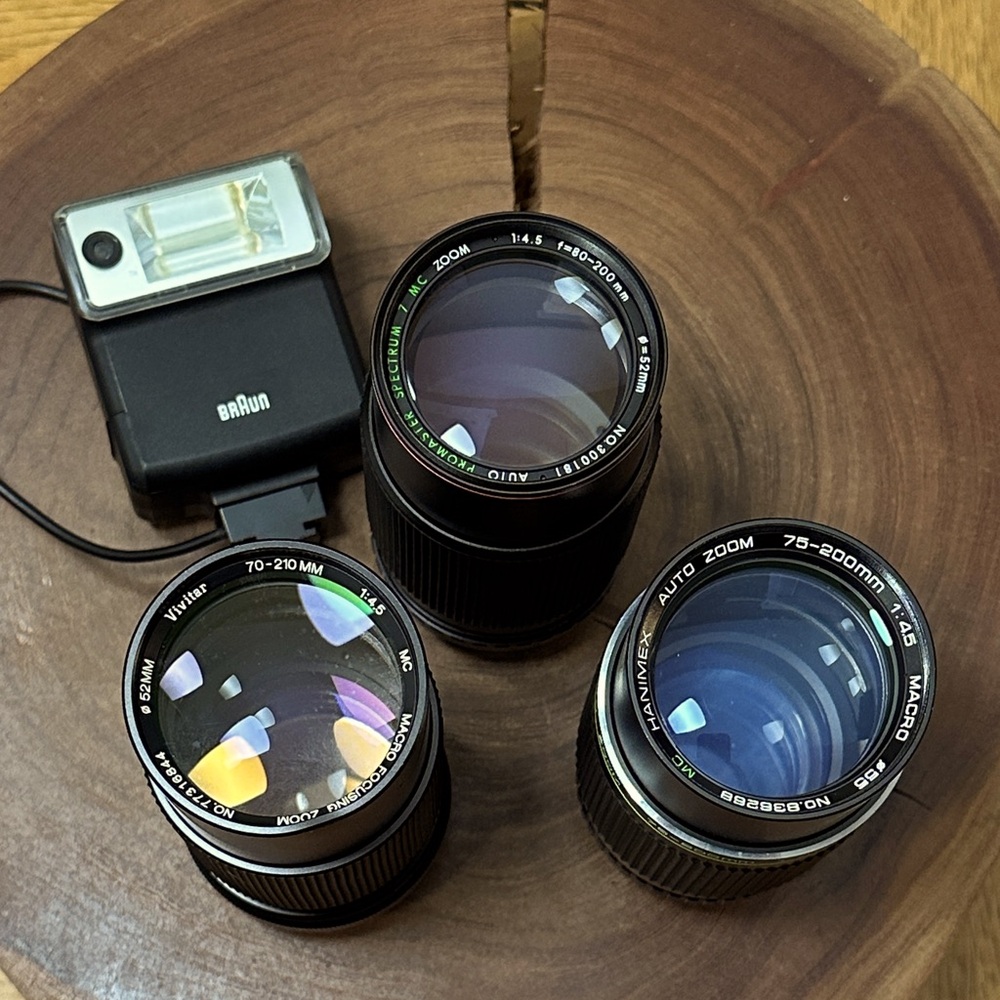 3 Camera Lenses and Flash Bundle
